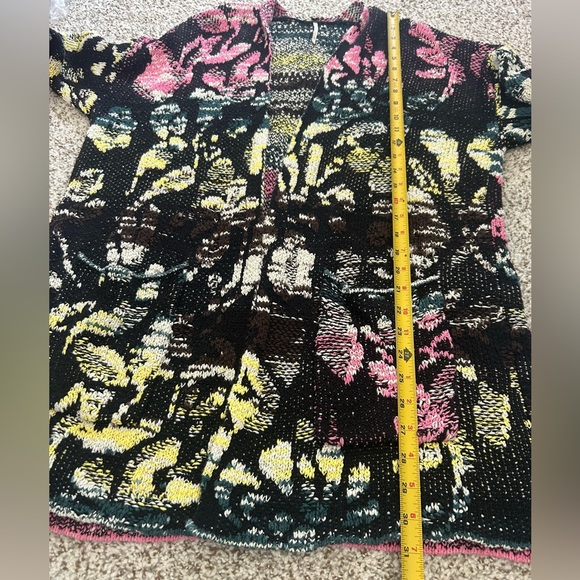 Free People XS Think Twice Cardigan Multi-Color Oversized Bohemian Hippie Boho - Picture 10 of 10